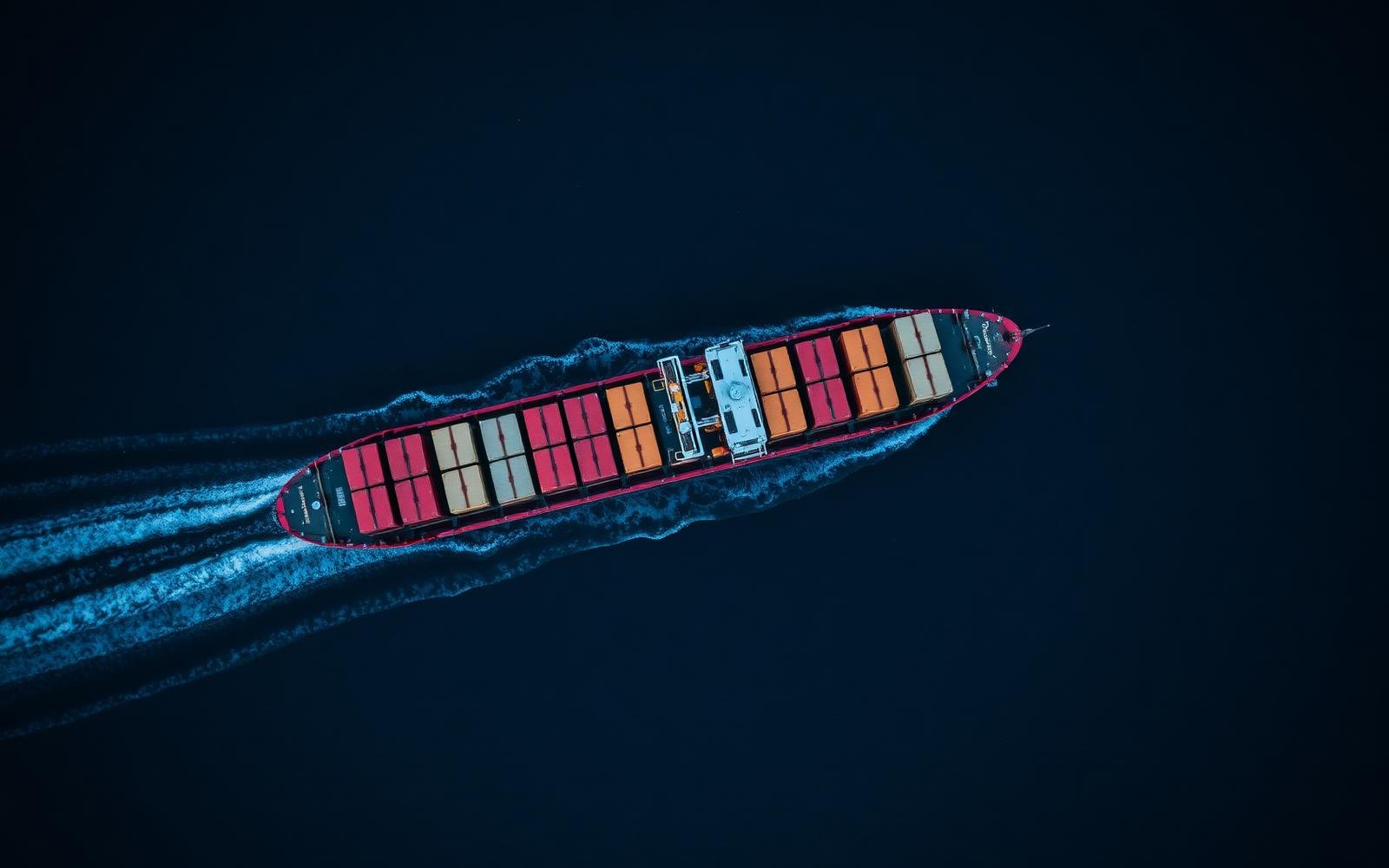 Cargo vessel at sea